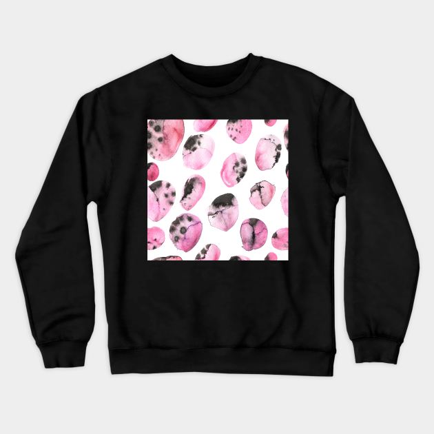 watercolor polka dots seamless pattern Crewneck Sweatshirt by Olga Berlet